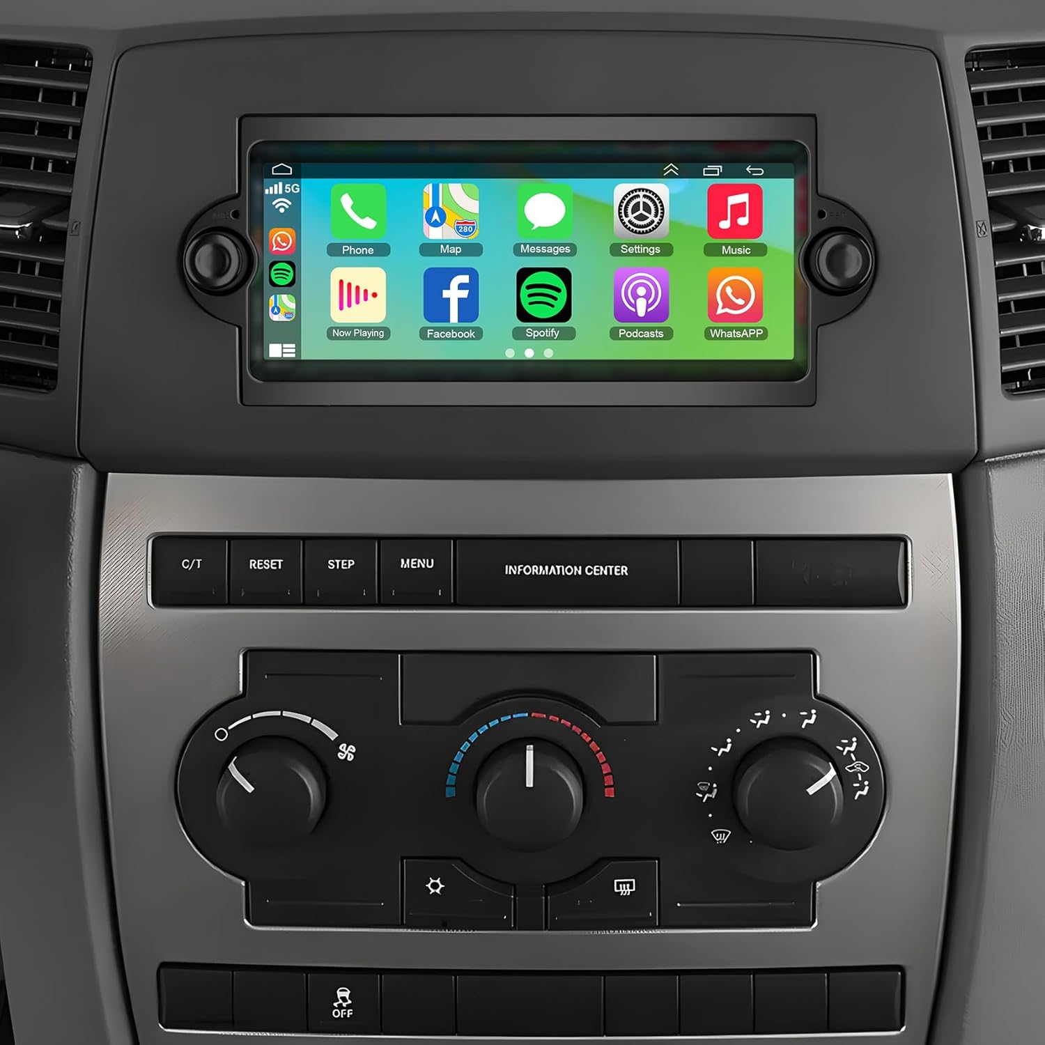 4GB RAM + 128GB ROM Android Car Radio for Dodge Ram 1500/2500/3500 (2006-2008), for Jeep Grand Cherokee (2005-2009), – 6.8" Touch Screen with Carplay & Android Auto,GPS Navigation & Bluetooth