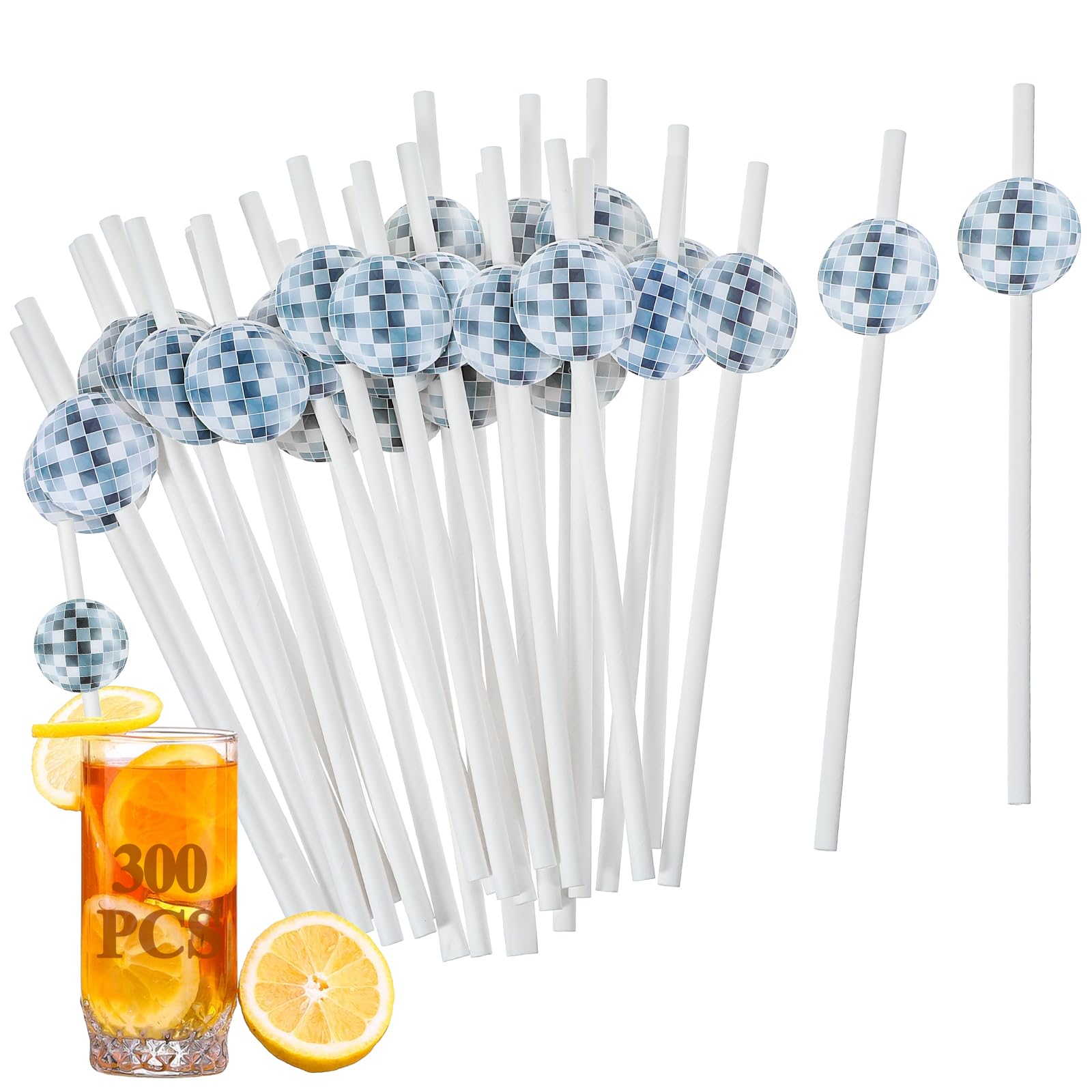 Photo 1 of Leooomap 300 Pack Disco Ball Paper Straws