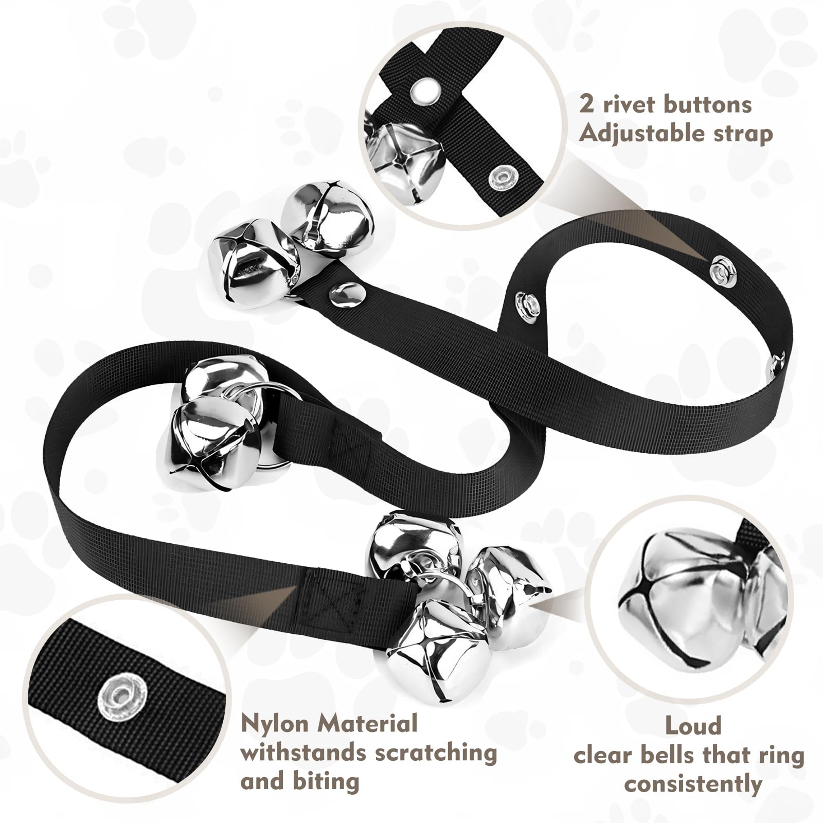 YHTCC 2 packs of dog doorbells, adjustable length dog training doorbell hung on the door knot, with 7 loud jingles - Image 3