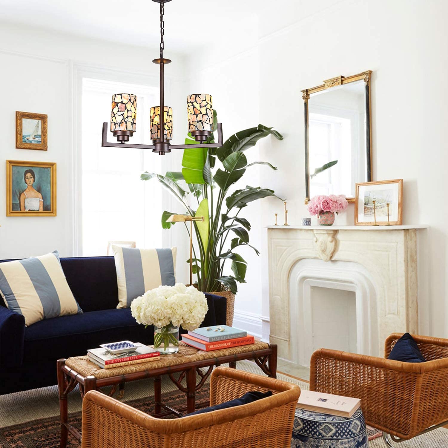 Snapklik.com : ARTZONE Tiffany Pendant Light Fixture3 Lights17 ...