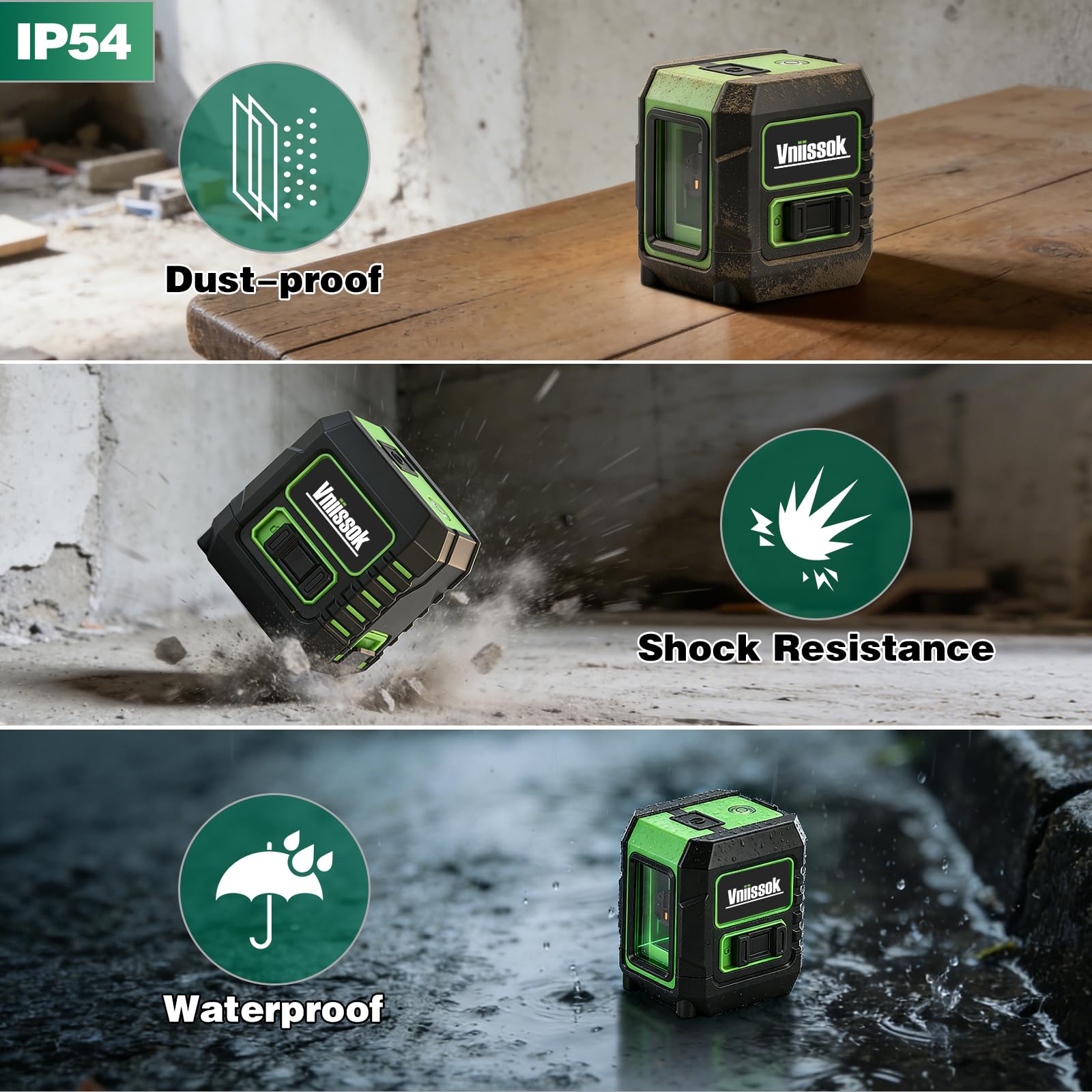 Vniissok Laser Level - 360° Self Leveling Line Laser -6