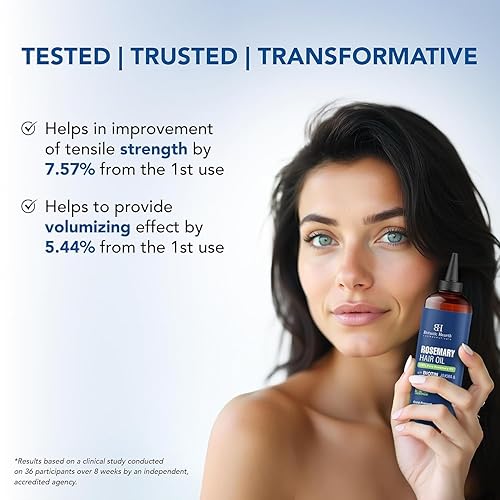 Miniatura 8 de Botanic Hearth Aceite capilar para el crecimiento del cabello  Aceite de romero para el crecimiento del cabello con biotina, ricino y jojoba  Aceite