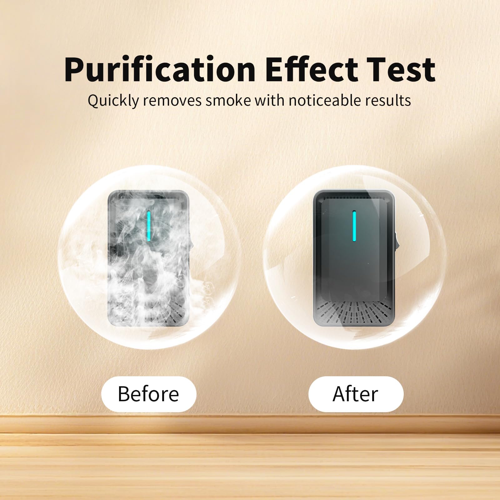 2026 Upgraded Air Ionizers for Home & Dust Mites Plug in Air Purifier with Negative Ion Generator Quiet Odor Eliminator for Bedroom,Office,Kitchen,Portable Air Freshener for Pet Odor,Smoke,Dust,6 Pack — view 4
