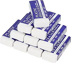 Borracha de bloco branco, grande, pacote com 10 borrachas