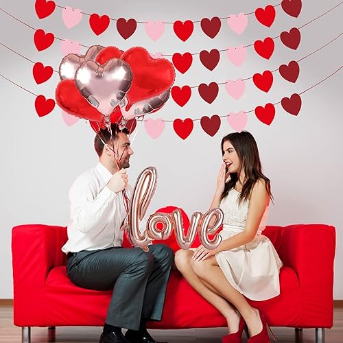 Miniatura 2 de Guirnalda de corazones para el día de San Valentín, guirnalda de globos para el día de San Valentín, decoración con globos de amor de 40 pulgadas,
