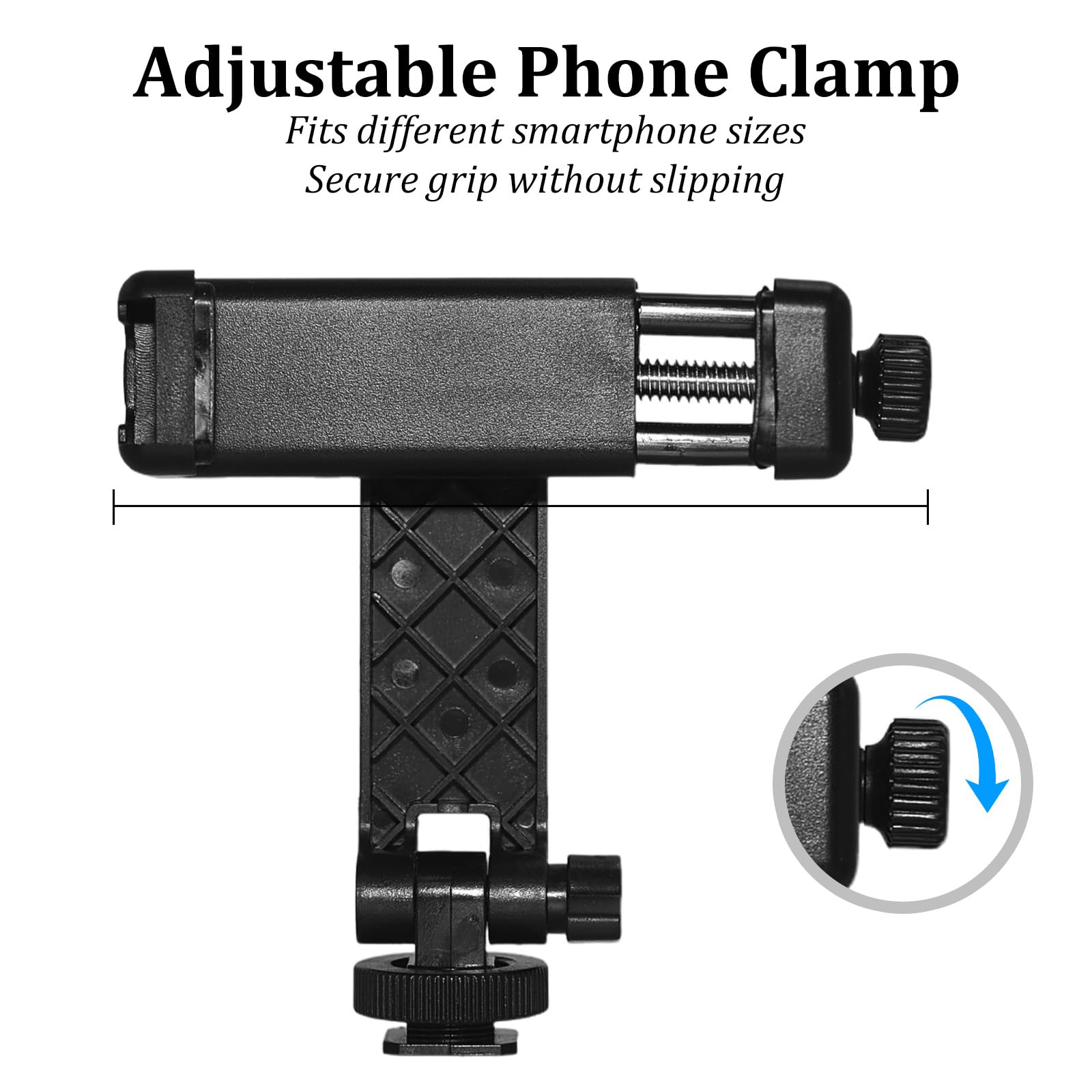 Soporte universal para teléfono para trípode y accesorios de cámara, abrazadera ajustable de aleación de aluminio para smartphone con soporte de zapata fría (rojo)