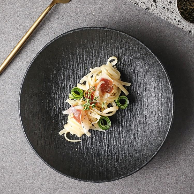 Juego de platos de cerámica para servir platos hondos para restaurante y hogar, ideal para ensaladas, frutas y aperitivos, elegante y vajilla (A M)