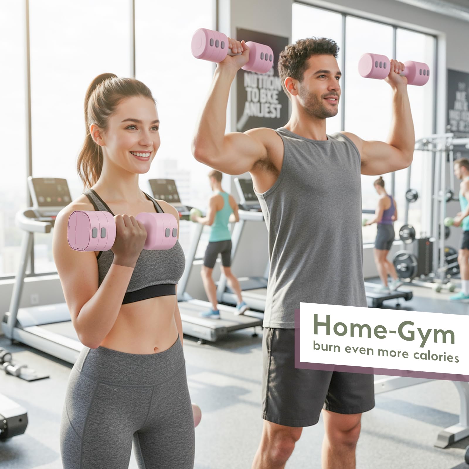 Verstellbare Hanteln Frauen Set, 1-5kg Kurzhanteln 2er Set, 4-in-1 Dumbbell Set für Frauen und Männer, Gewichte Hantel für Home Gym, Krafttraining Zuhause