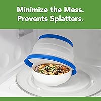 Vista 2 de Tovolo Cubierta para Microondas contra Salpicaduras de Alimentos, Pequeña (Azul) - Tapa de Protección contra Salpicaduras de Silicona Plegable