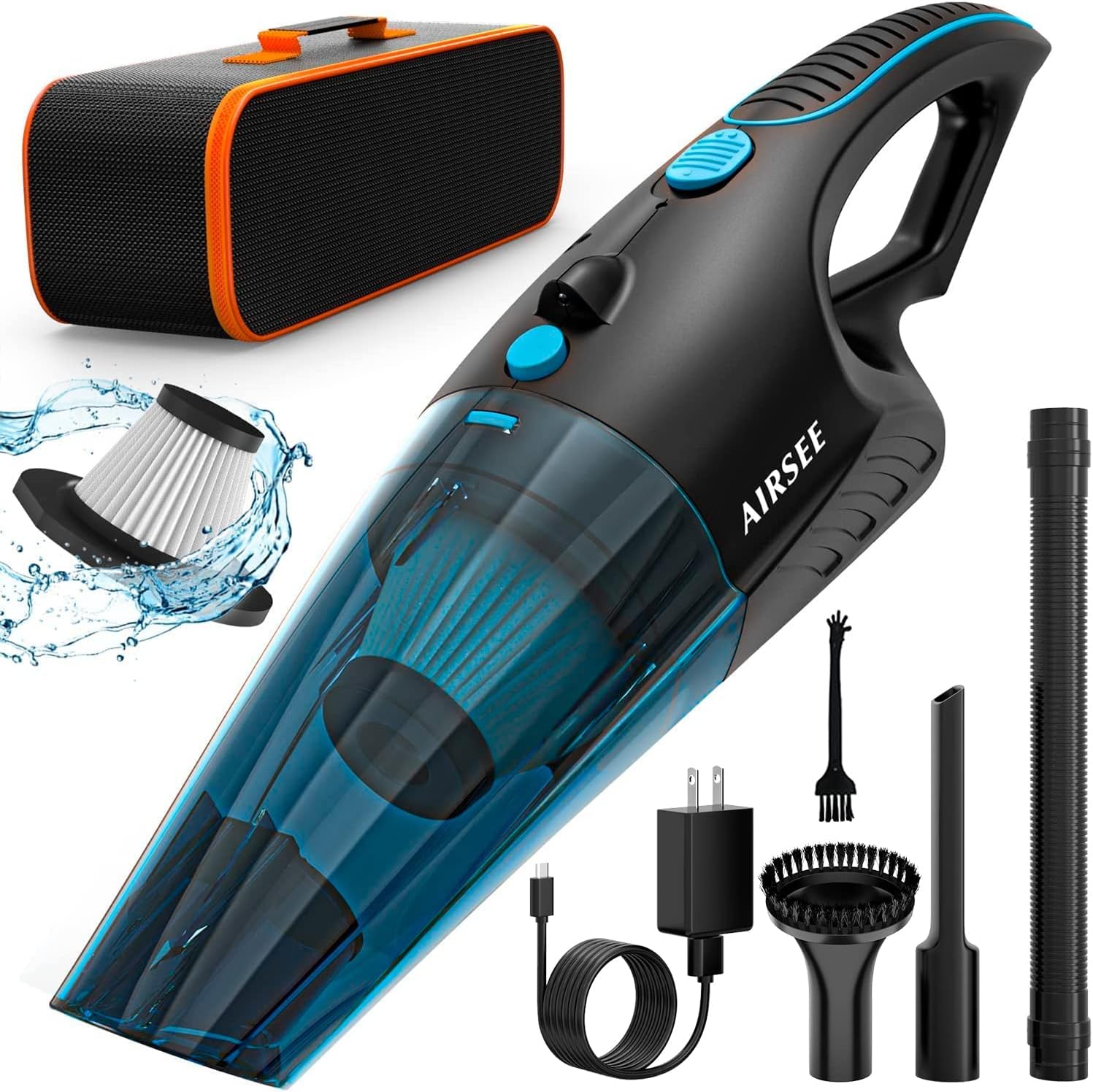 AIRSEE Handheld Vacuum, 14 KPA Car Vacuum Cordless