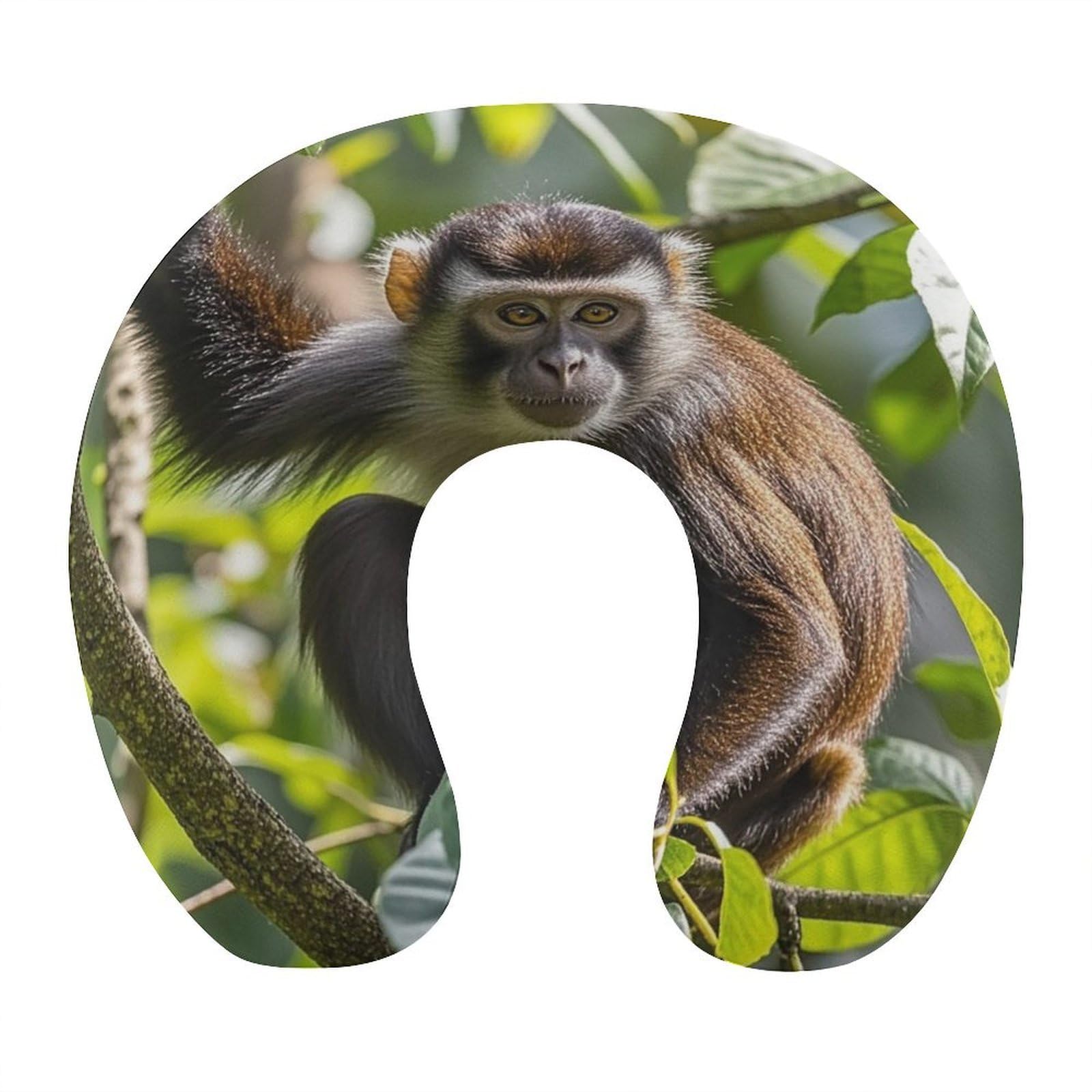 FekiLoot Monkey Travel Pillow U Shaped Neck Pillow Comfortable Memory Foam Pillow Portable Soft Headrest Lightweight Neck and Head Support for Planes Trains Self-Driving Cars