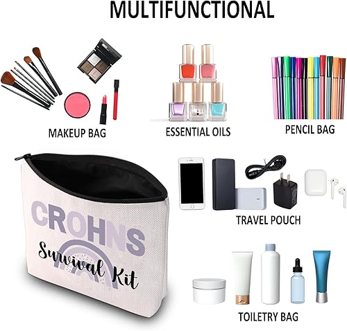 Miniatura 4 de G2TUP Crohns Disease Concientización Regalo Crohns Survival Kit Bolsa de Maquillaje Colitis Guerrero Bolsa Cosmética Regalo Enfermedad Crónica