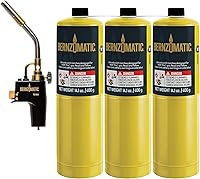Vista 1 de Bernzomatic Antorcha de inicio con gatillo (Antorcha TS 8000 + 3 cilindros de gas MAP PRO)