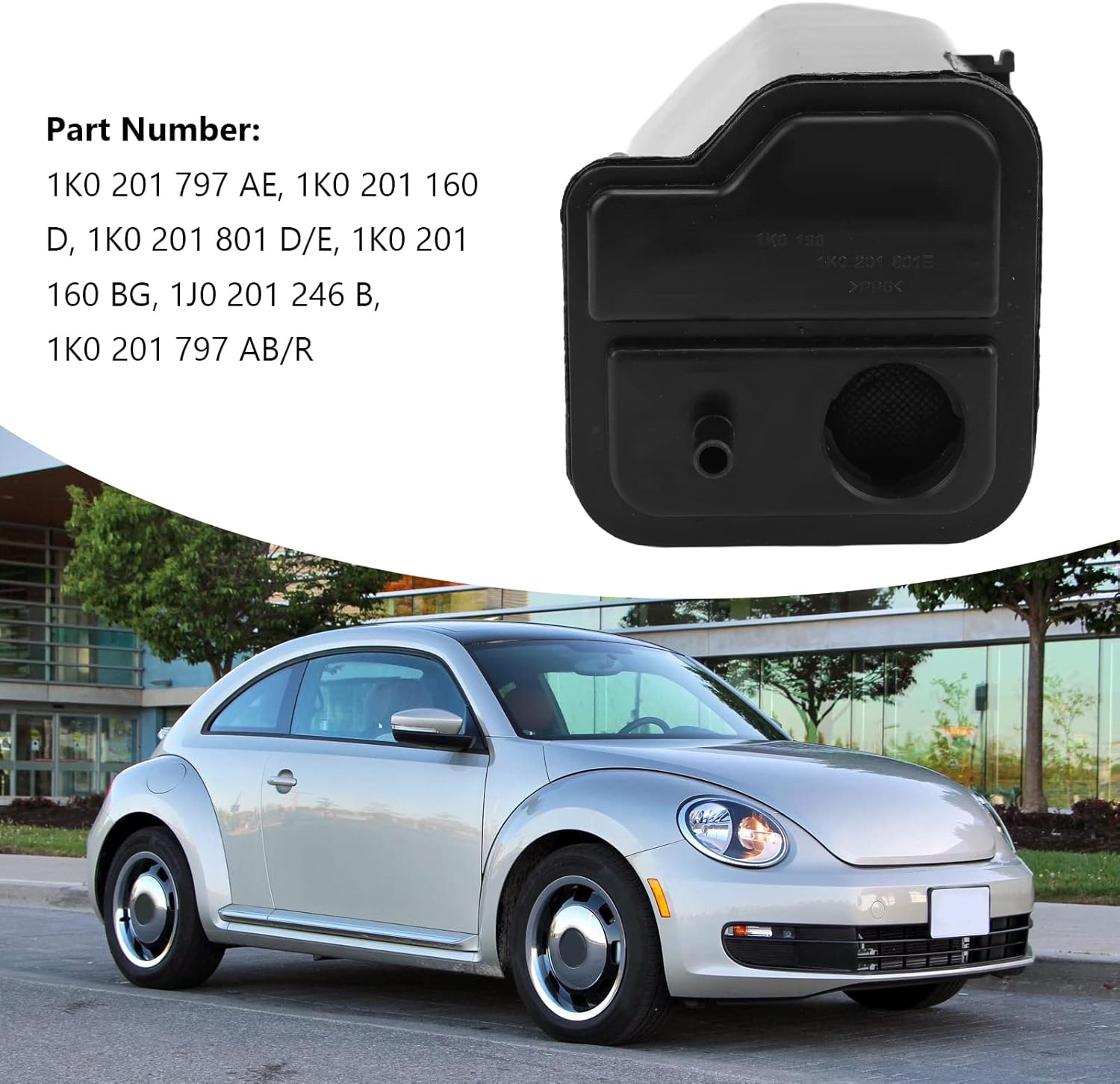 Fuel Evap Charcoal Vapor Canister, Black Carbon Charcoal Canister, 1K0 201 797 AE Car Modification Replacement for MK5 MK6