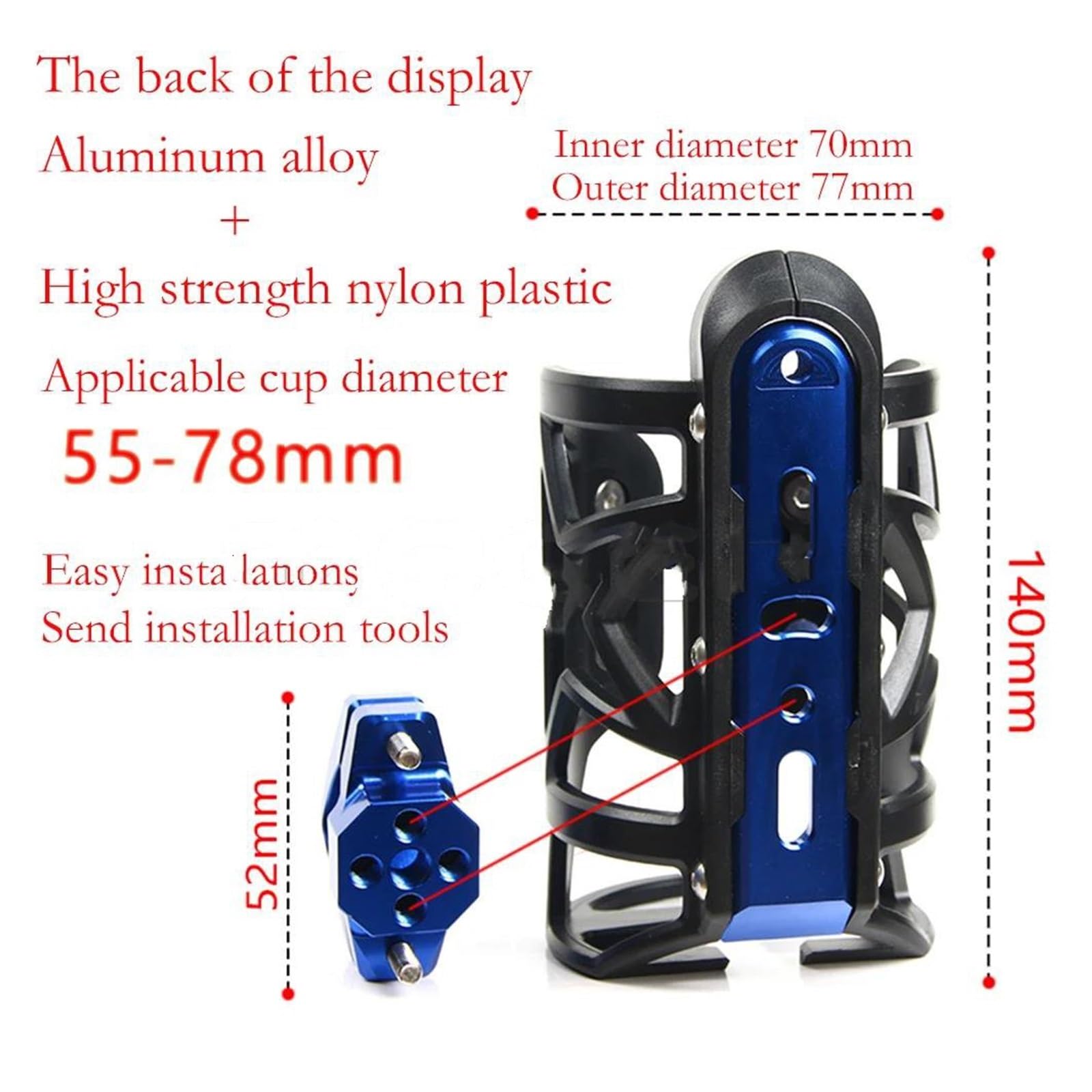 Portavasos Moto Soporte Botellas para Benelli TRK702 TRK702X TRK 702X2022 2023 Accesorios CNC para Motocicleta Botella De Agua para Bebidas Termo Soporte para Vaso De Bebida(3)