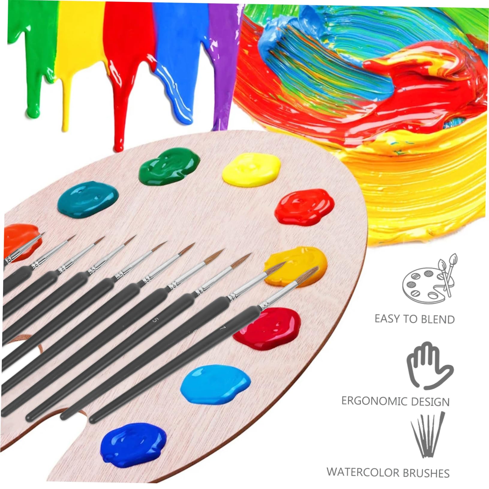 SHINEOFI 3 Series Pluma De Línea De Gancho Langhao Pinceles Acrilico Rotuladores Acuarelables Pintura Facial Rotuladores De Pincel De Agua para Acuarela Pincel De Artista 6 Piezas X 3