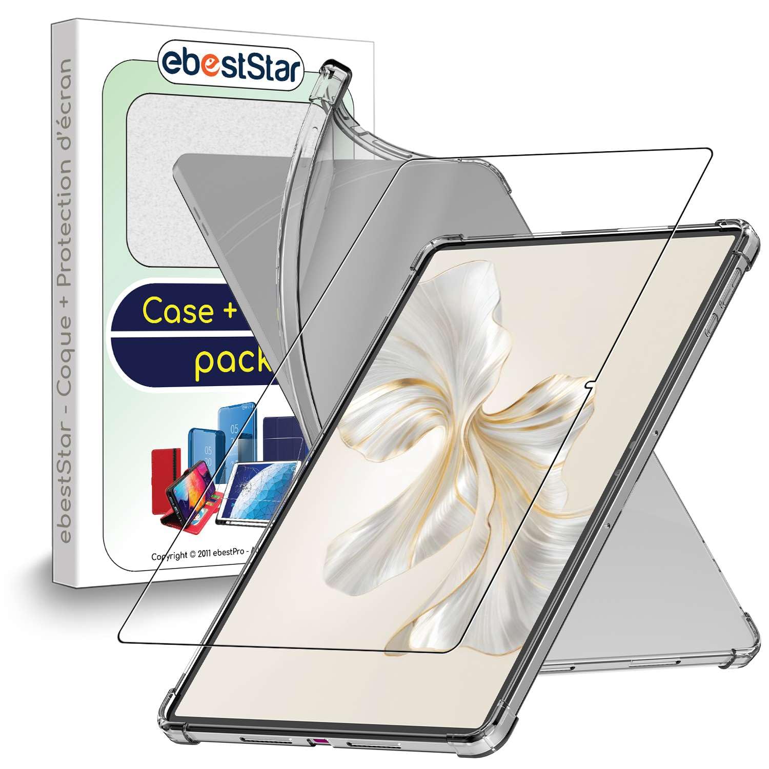 ebestStar - Cover per Huawei Honor Play, Custodia Silicone Trasparente, Protezione TPU Antiurto, Morbida Sottile Slim, Trasparente + Vetro Temperato