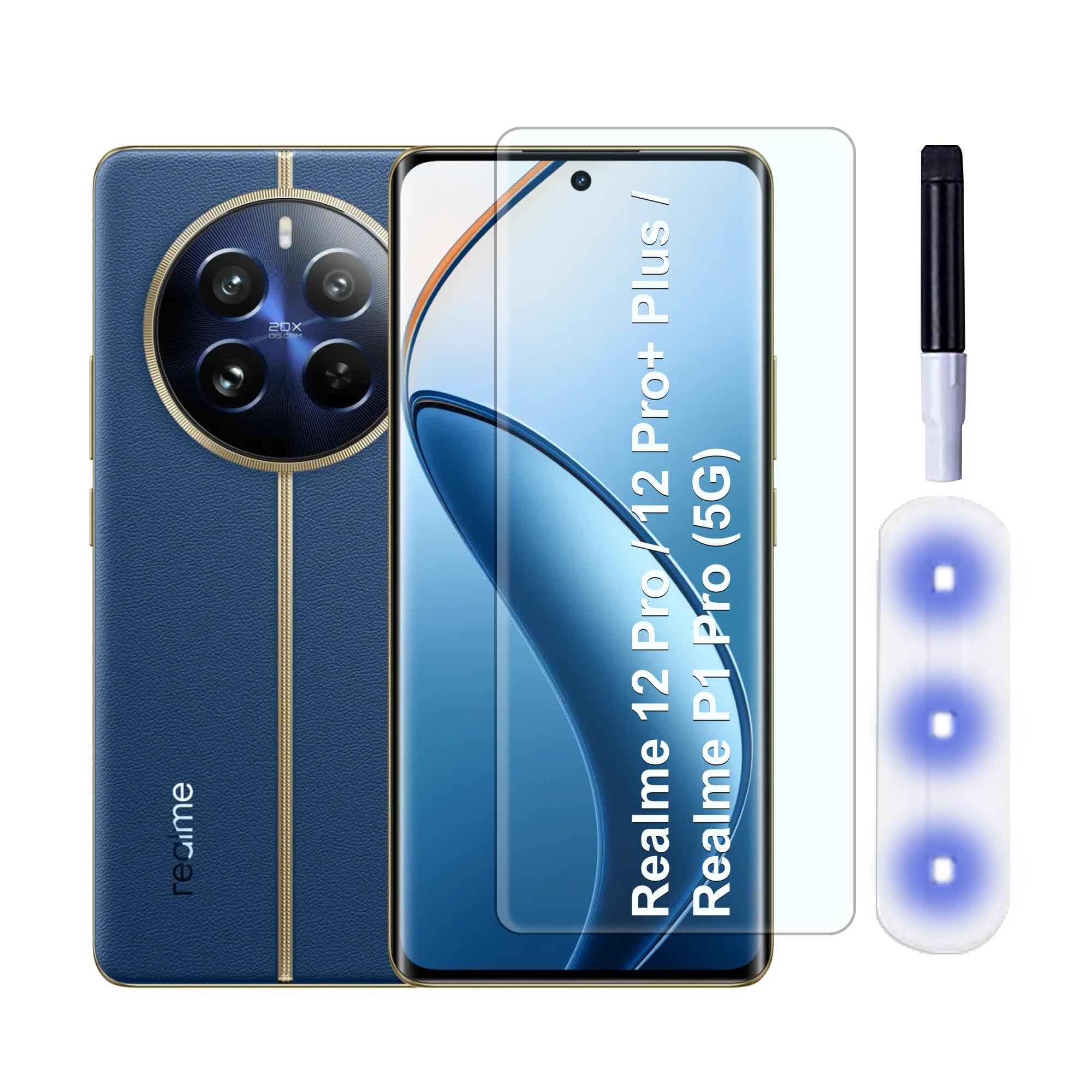 CEDO Realme 12 Pro / 12 Pro+ Plus/Realme P1 Pro (5G) UV Tempered Glass | Screen Protector Full HD Quality UV Tempered Glass Edge to Edge Screen Coverage with Easy Installation Kit (Transparent) (B0CVGX876W) Amazon Price History, Amazon Price Tracker