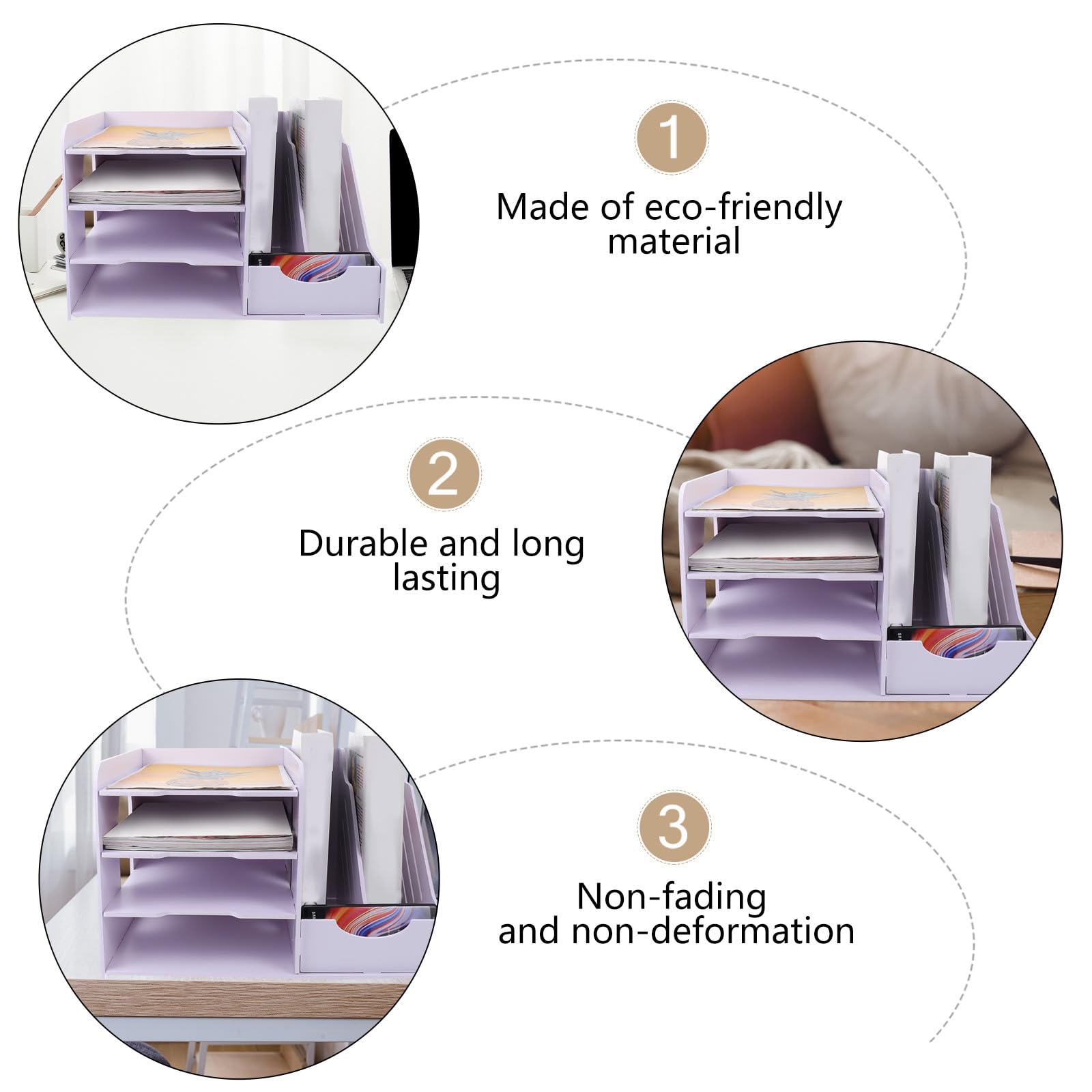 Portadocumenti multistrato in PVC bianco per ufficio e studio, salvaspazio, ideale per uso domestico o ufficio