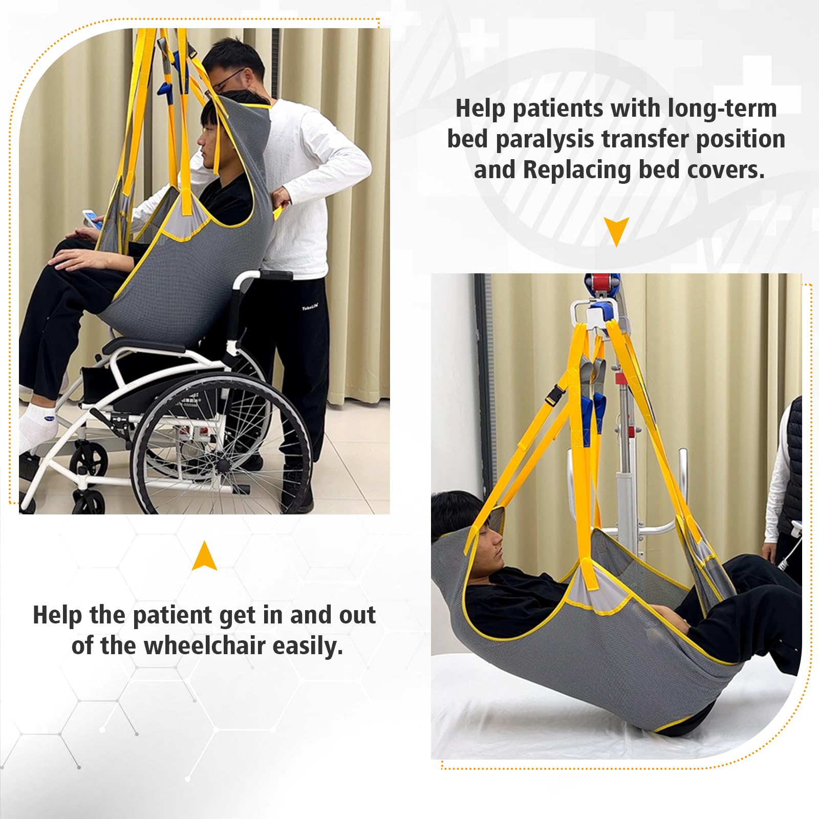 Cintura di sollevamento assistente per sollevamento pazienti con parte posteriore e gamba, cintura universale per WC in rete, Transfer for Elderly, cintura di sollevamento per trasferimento