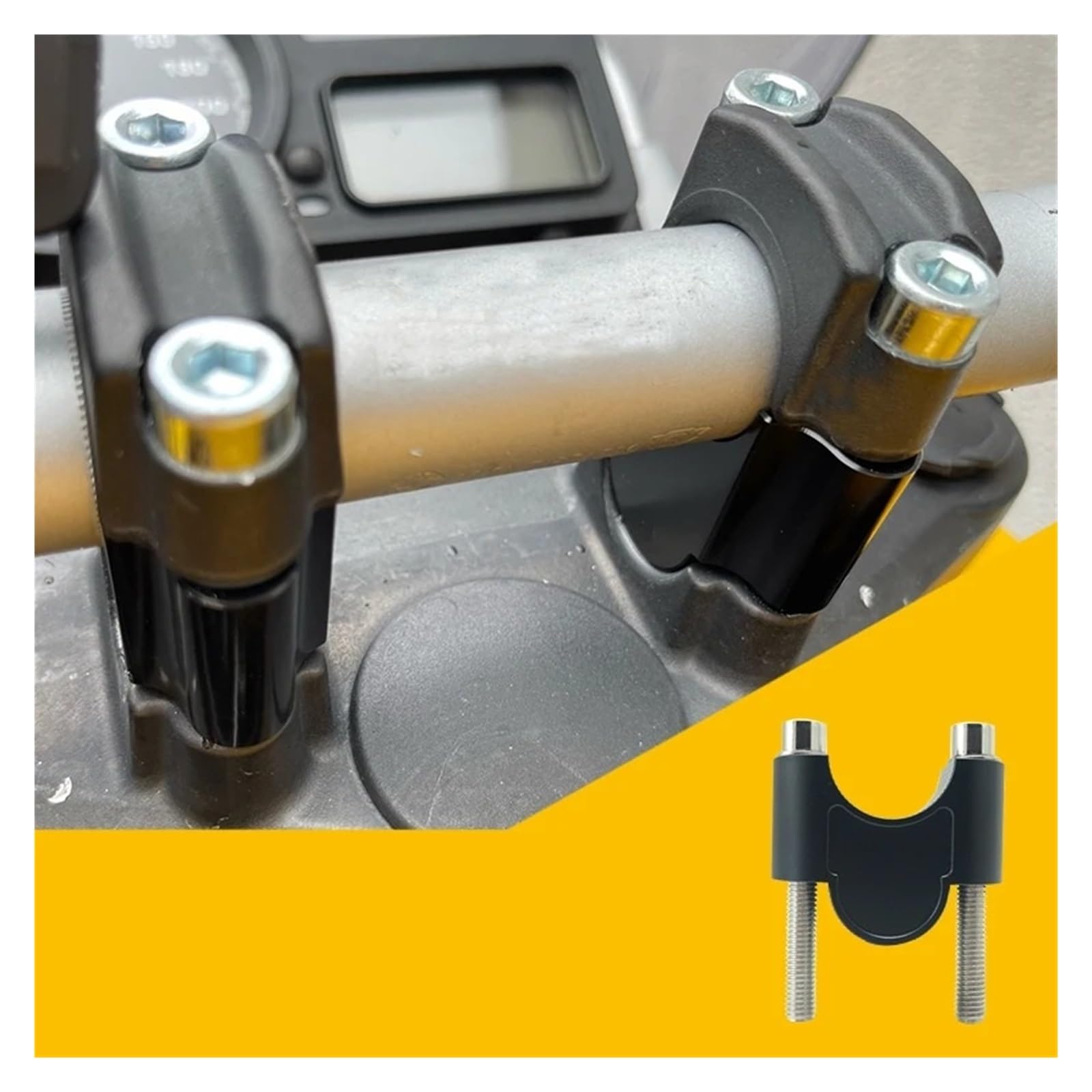 para Gemelos para Aventuras para Deportes 2020 Elevador Manillar Aluminio Soporte Abrazadera Alzas Manillar Moto(Black)