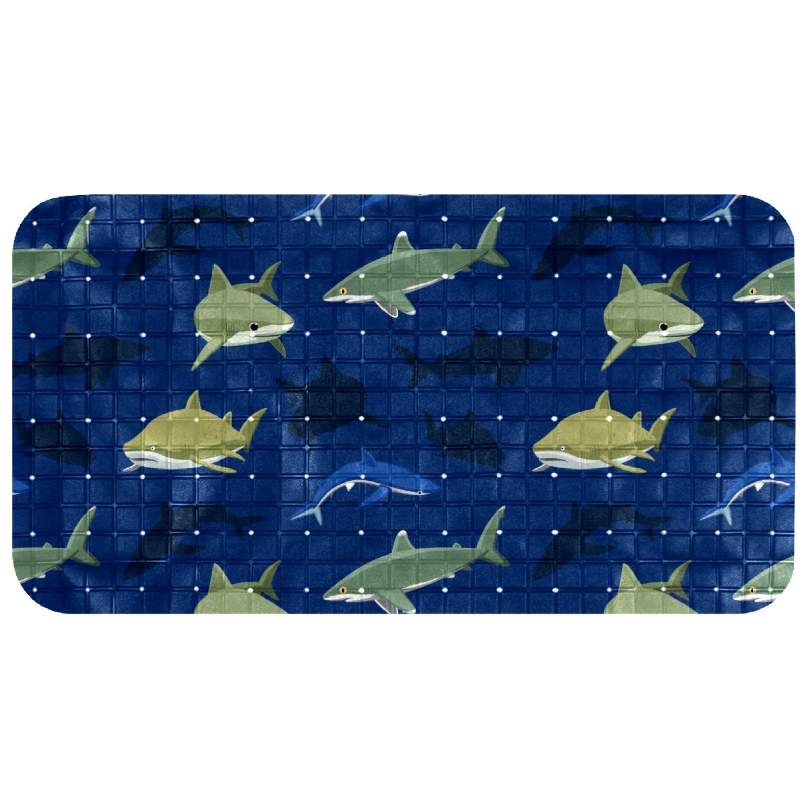 Tapis de salle de bain antidérapant requin baignoire douche 68cm