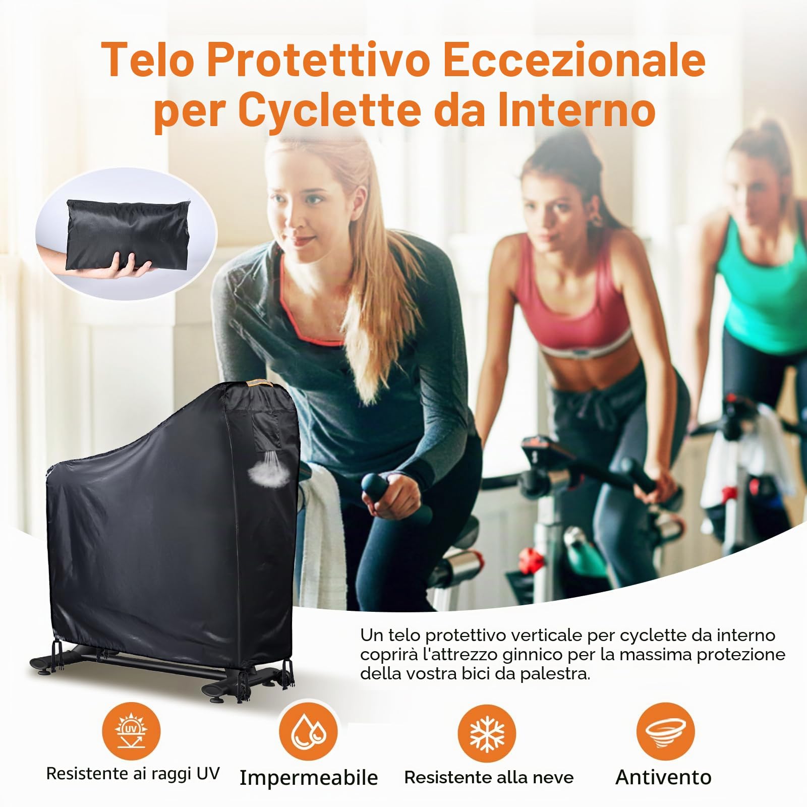 Copertura per bicicletta impermeabile per e-bike, resistente Oxford 420D per cyclette/bicicletta da casa, resistente ai raggi UV, universale, con strisce impermeabili e aperture di ventilazione