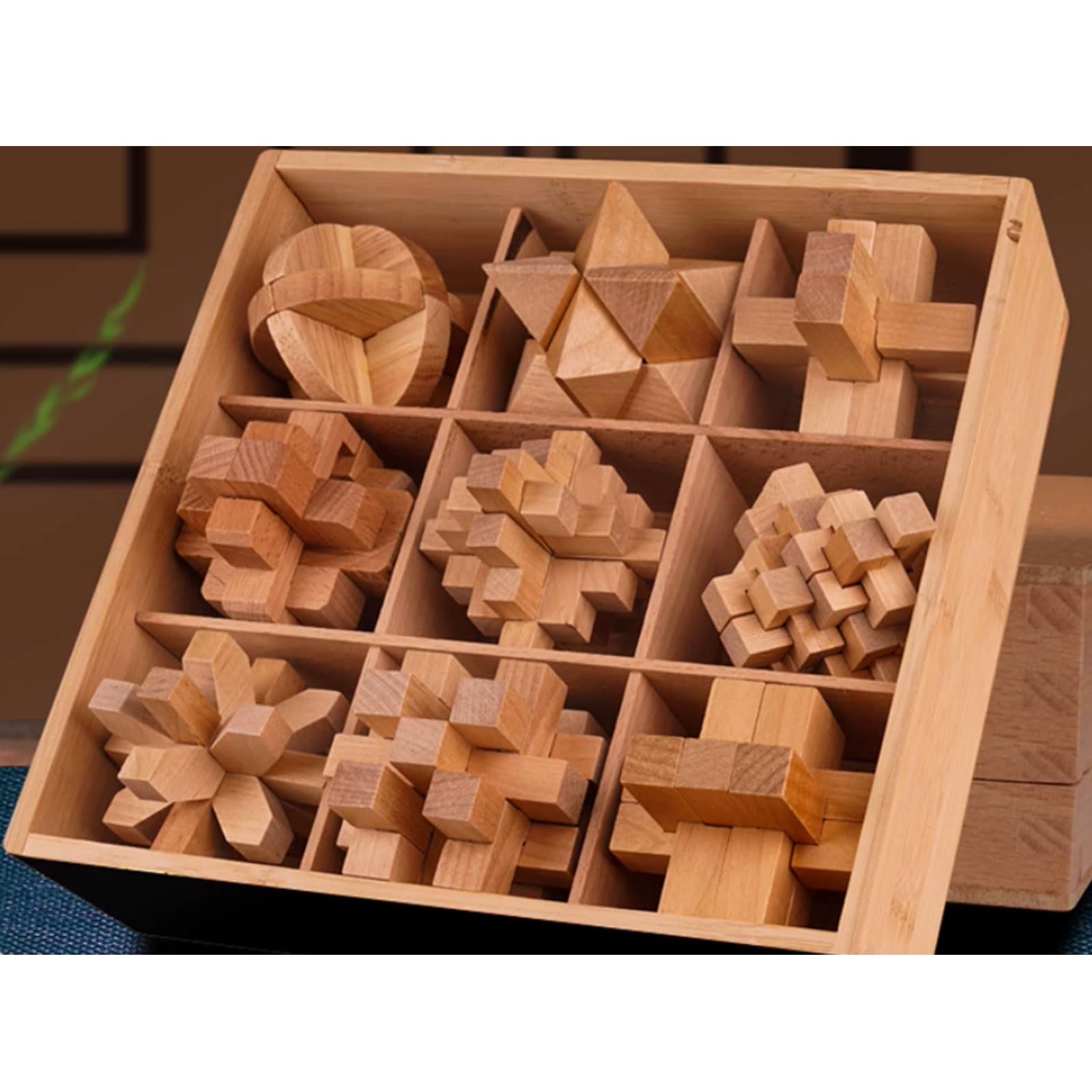 Set di Puzzle Montessori in Legno Kongming Lock Lu Ban Lock | Puzzle cerebrale 3D ad incastro per sbloccare i blocchi, gioco di logica ad alta difficoltà per districare