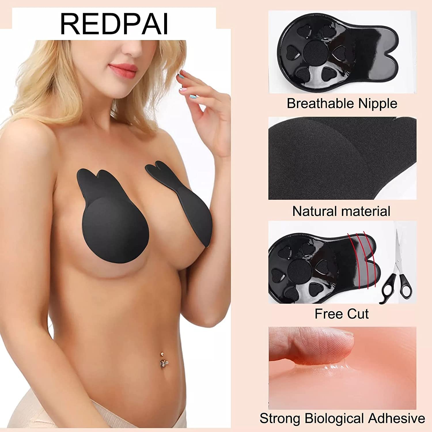 Bras for Women Invisible Sticky Bras, Strapless Backless Reusable Push Up Breast Lift Nipple Cover Pasties 1 Pair Bras for Women Invisible Sticky Bras, Strapless Backless Reusable Push Up Breast Lift Nipple Cover Pasties 1 Pair