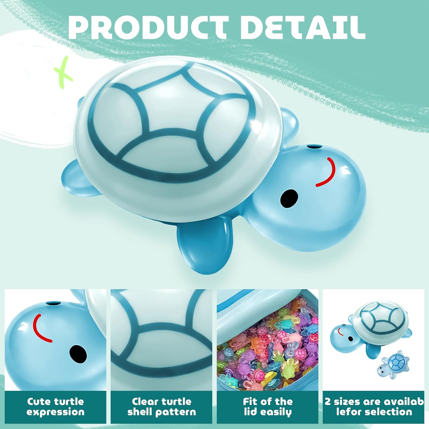 500 Pcs Mini Resin Turtle with 2 Pc Jumbo Resin Blue Turtles, Luminous Miniature Tiny Sea Turtles Glow in The Dark for Fairy Garden Dollhouse Micro Landscaping