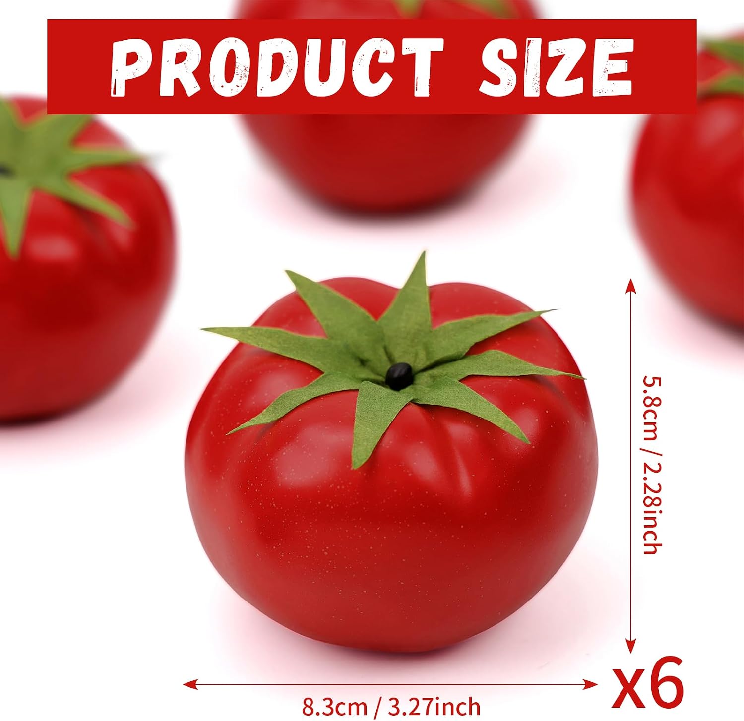 Gresorth 6pcs Artificial Lifelike Simulation Tomato Fake Fruit Vegetable Home Party Kitchen Decoration