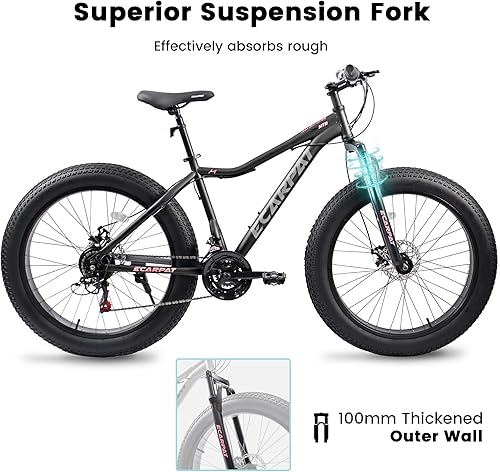 Miniatura 3 de Bicicleta de montaña de 202426 pulgadas, 34 pulgadas de ancho, bicicletas de montaña de nieve, velocidad de 721 para hombres y mujeres, bicicleta de