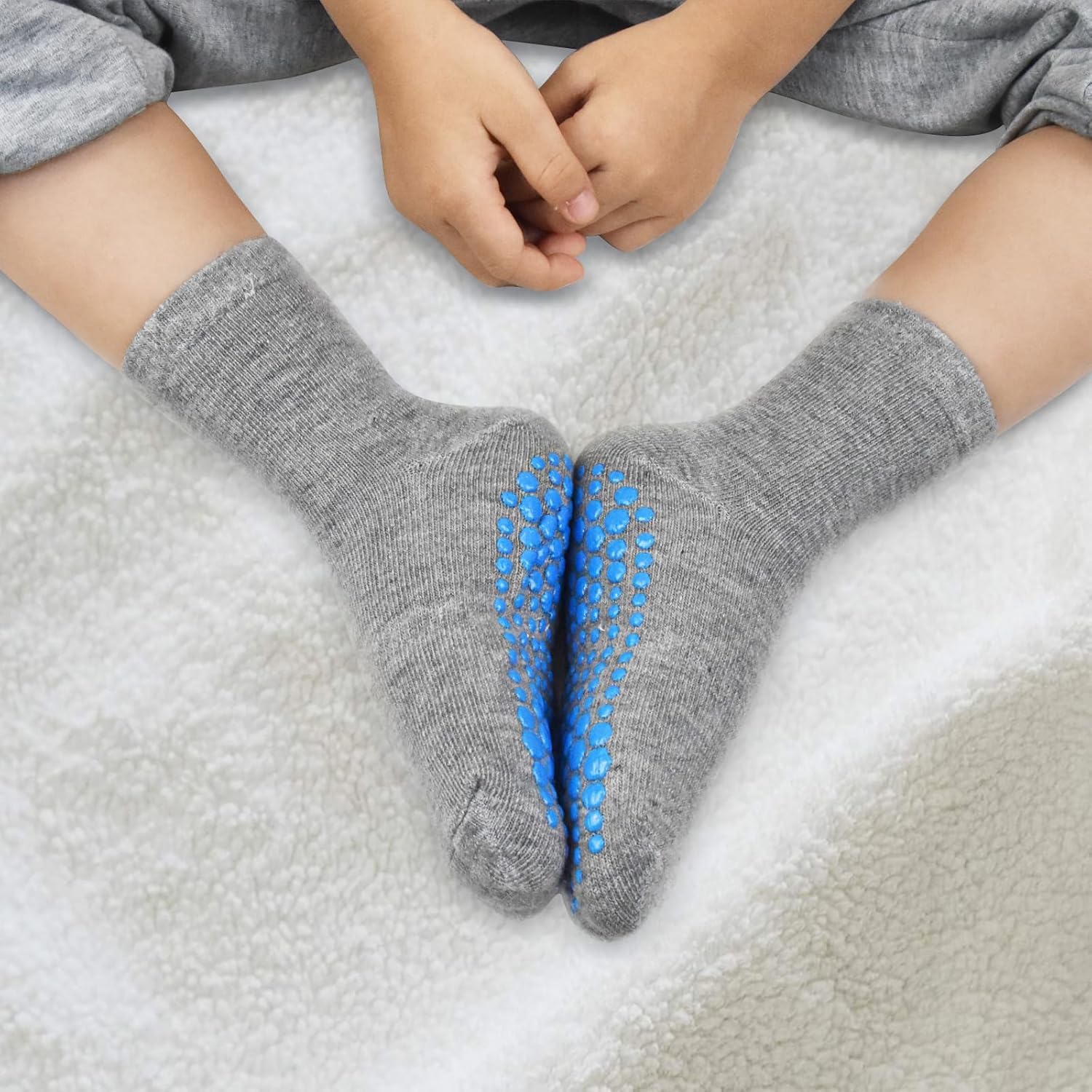GRPSKCOS Toddler Non Slip Socks 12 Pairs Toddler Grip Socks Anti Skid Crew Sock for Boys Girls 1-7 Years - Image 5