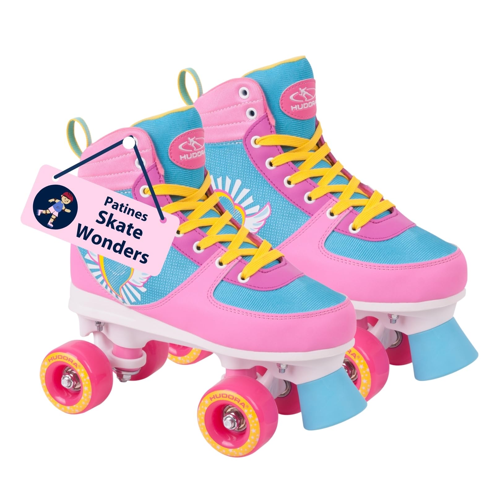 Hudora Wonders en Diferentes Tallas - cómodos Patines para niños con diseño Genial - Elegantes Patines para niños y Adolescentes - Patines Hechos de Cuero sintético