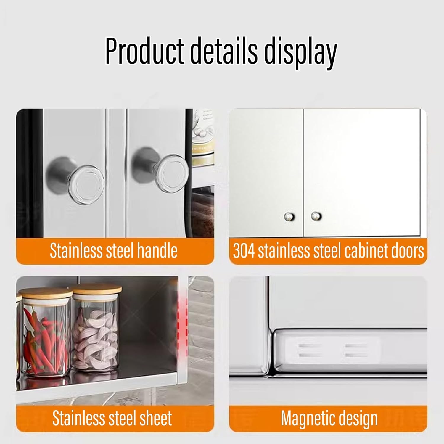 Stainless Steel Wall Mounted Storage Cabinet - Closed Door Organizer for Garage, Kitchen, Bathroom & Balcony - Durable Metal Wall Cabinet (120x30x70cm)