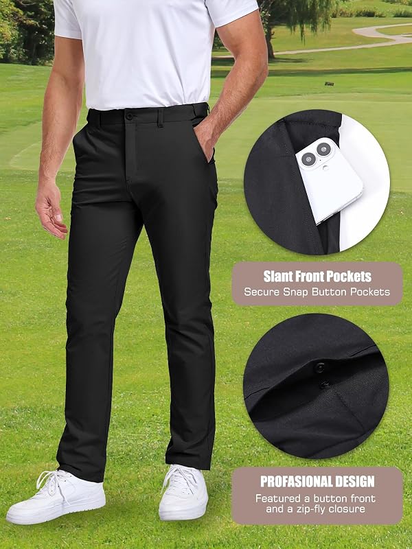 Rapoo Men's Stretch Golf Pants Elastic Waist Slim Fit Casual Pants for Men by Rapoo - Used condition - US$24.69