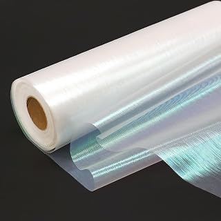 Fantasy White Organza Tulle Fabric Crystal Organza Roll 12" by 50 Yards Sheer Shiny Fabric for Wedding Party Backdrop Christmas Decoration Table Runner Gift Wrapping DIY Crafts