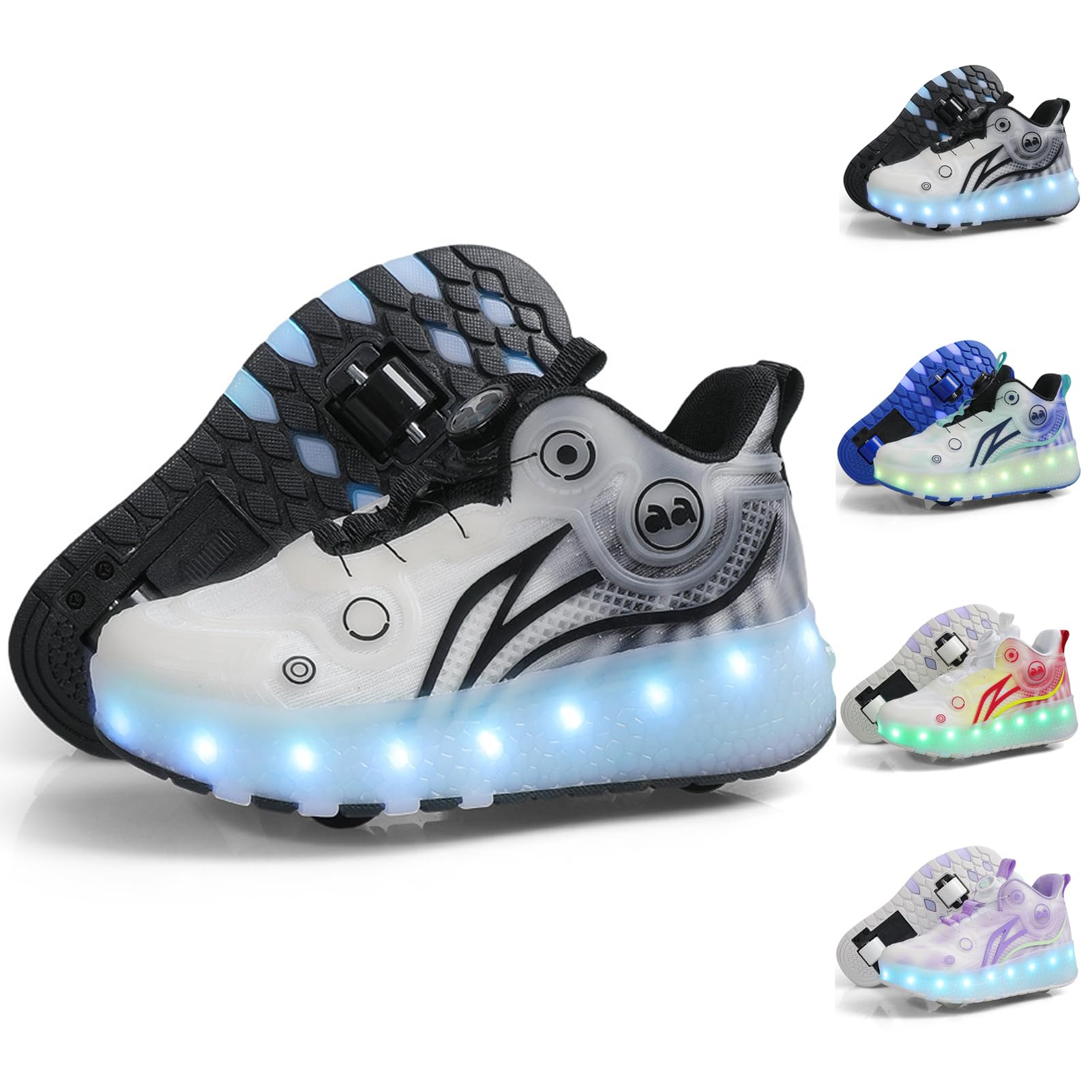 Chaussures led rechargeable clignotant et à roulettes pour surprendre