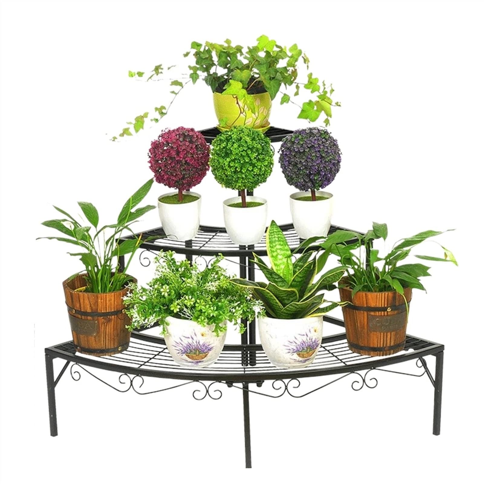 SnamicE Plant standPotted Plant Stand Iron 3 Tier Plant Stand Succulent Shelf Balcony Simple Indoor Garden Flower Pot Shelf Bookshelf Home Decor Plant Display,