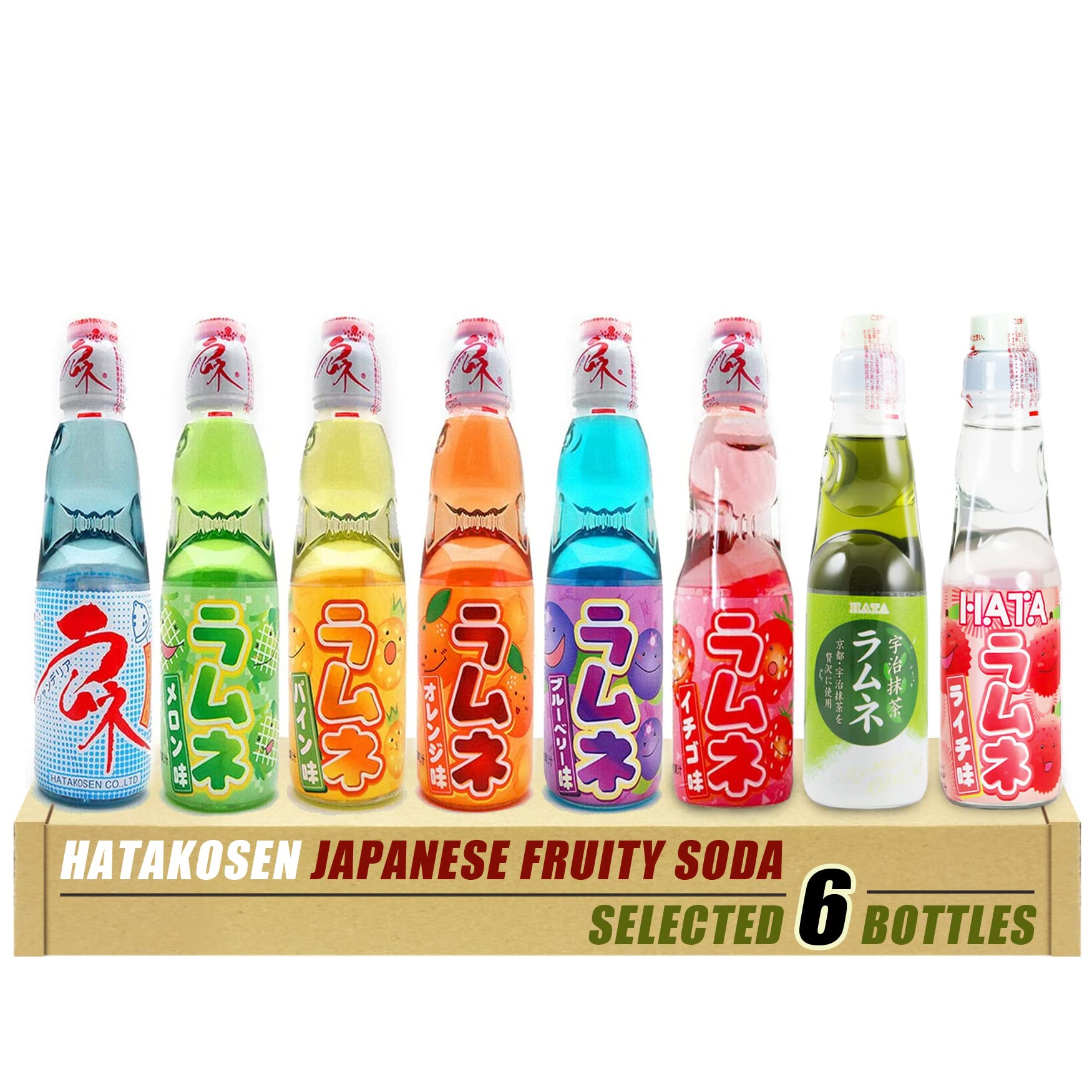 Buy Hatakosen Japanese Ramune Soda Fruity Flavor Gift Set 200ml (6