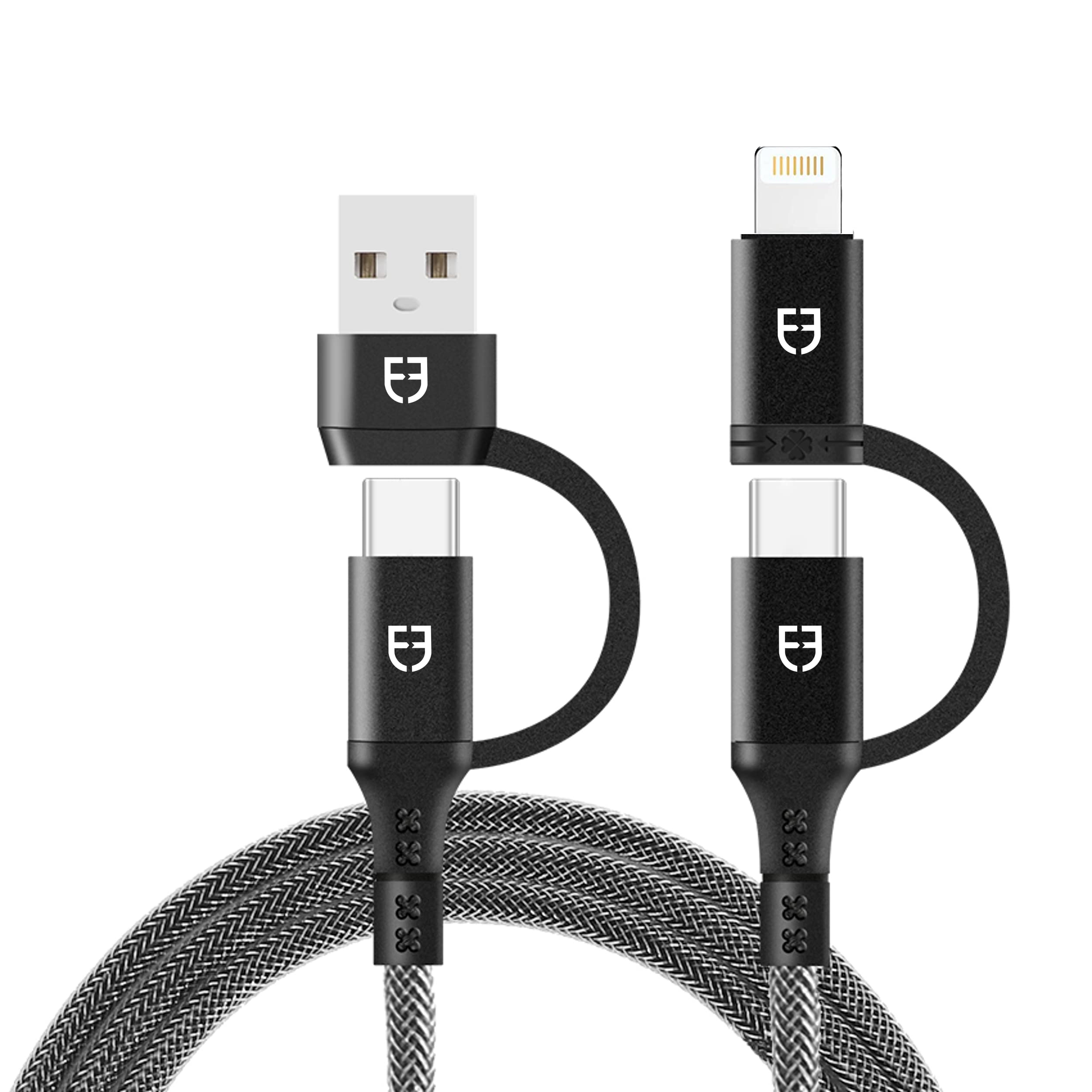 Fuel.co Quad 4 In 1 Cable 65W Pd Type C To Lightning Cable-Usb-C To Type-C-Usb C To Lightning & Type C To Type-C Sync & Charge Braided Fast Charging For Iphone Tablet Samsung Ipad & Macbook-1M Black (B0B7FLYDVX) Amazon Price History, Amazon Price Tracker