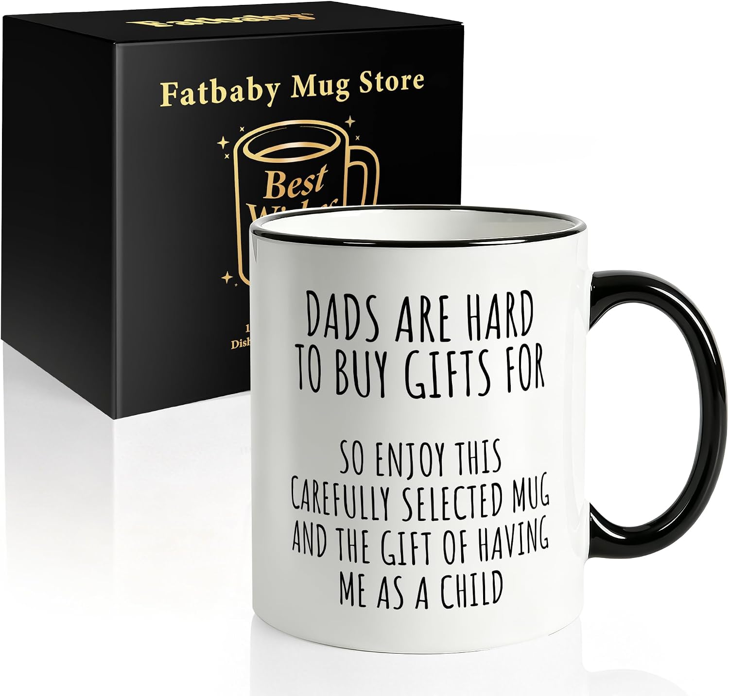 Fatbaby Funny Coffee Mug for Dad,Father's Day Christmas Birthday Gifts Mug for Dad from Daughter Son,father Gifts Tea Cup 11OZ