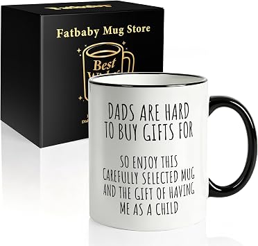 Fatbaby Funny Coffee Mug for Dad,Fathers Day Christmas Birthday Gifts Mug for Dad from Daughter Son,father Gifts Tea Cup 11OZ