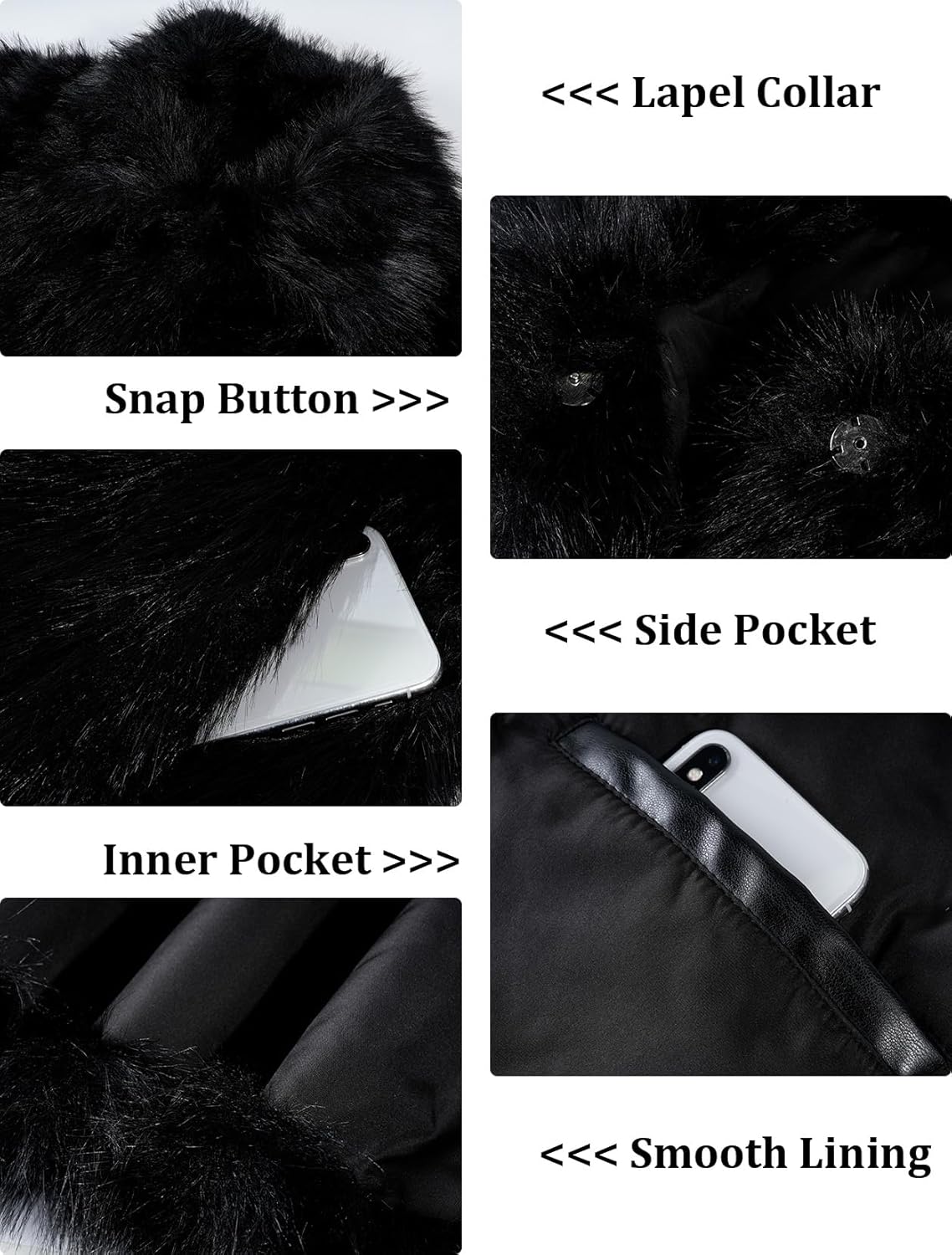 Kissonic Mens Faux Fur Coat Winter Warm Fur Jacket for Men Lapel Fluffy Furry Coats Outerwear - Image 6