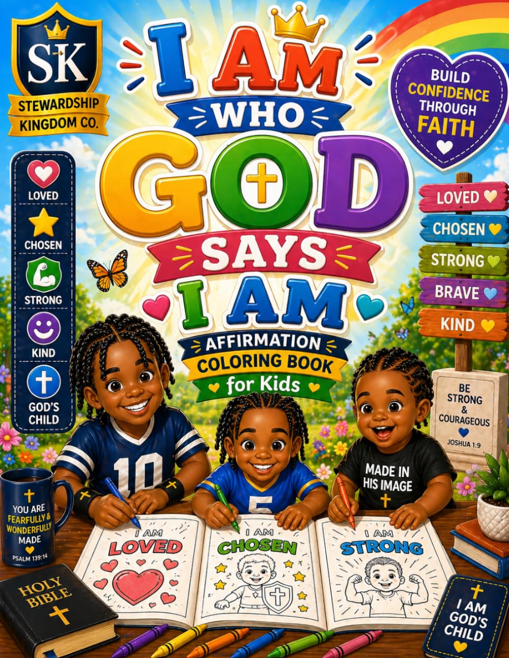 I Am Who God Says I Am: Affirmation Coloring Book for Kids | Christian Activity Book | Build Confidence Through Faith | Ages 4–10