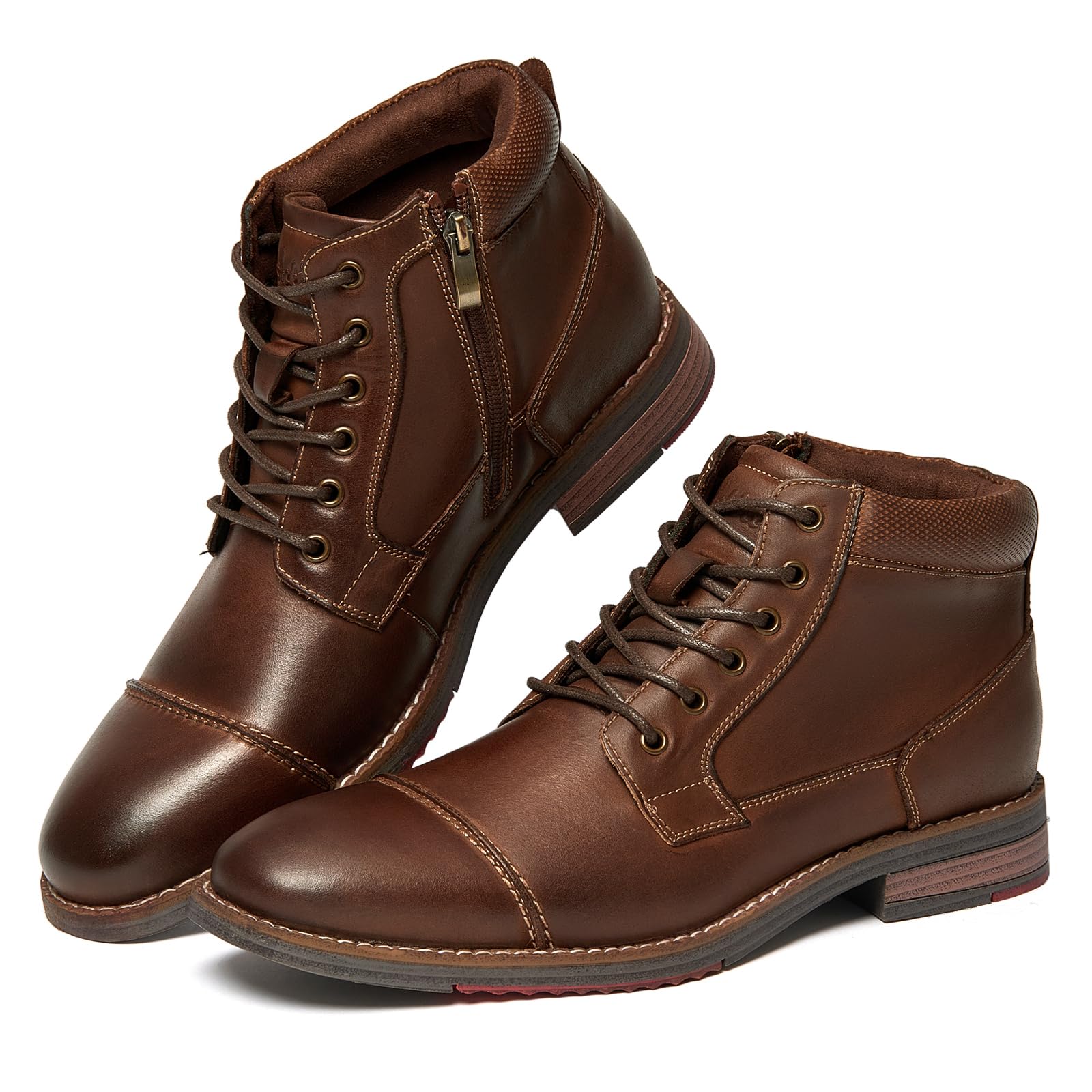 Arkbird Mens Dress Boots Genuine Leather Cap Toe Ankle Boots