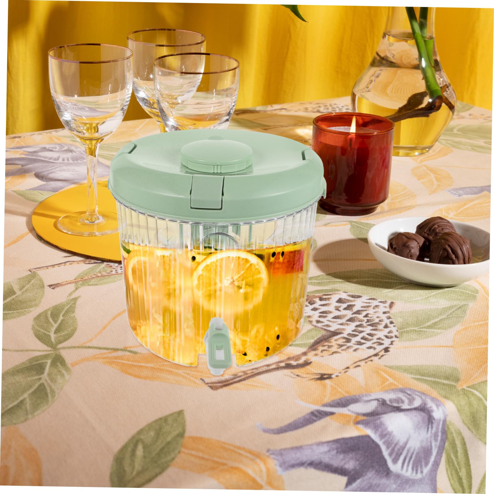 HEALLILY Brocca per succo di capacità con beccuccio per tè alla frutta prodotta a freddo e acqua refrigerata Dispenser di bevande in plastica per uso alimentare per frigorifero rubinetto per