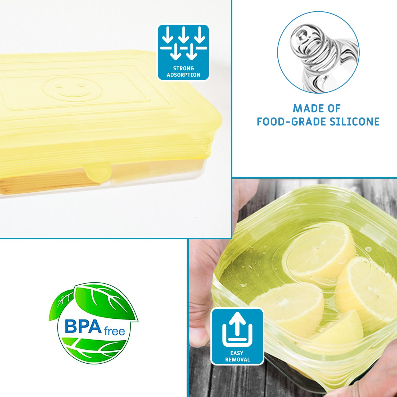 Lot De 24 Couvercles En Silicone Extensibles – Sans BPA, Lavables Au Lave-vaisselle, Pour Conservation Aliments