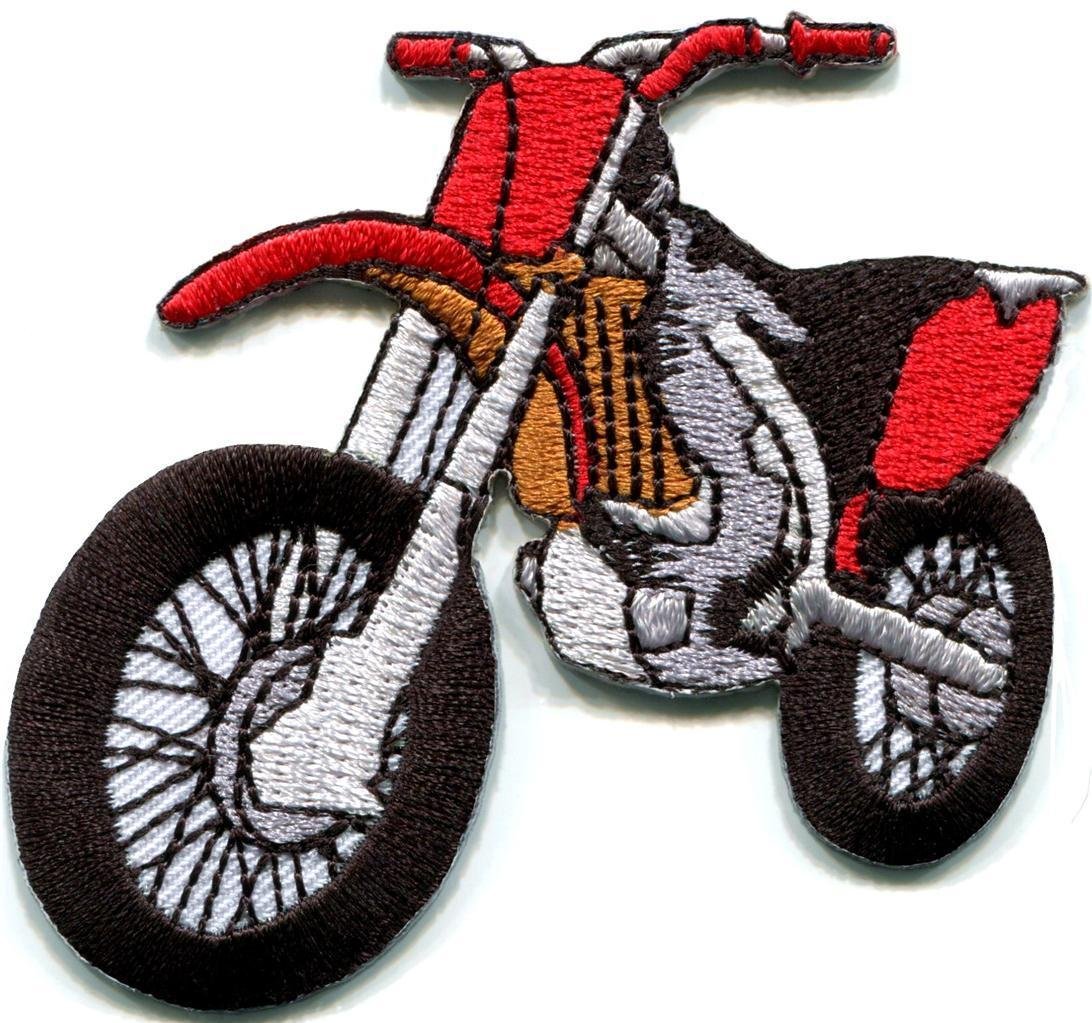 Motorcycle Motocross Racing Dirt Bike Off-road Applique Iron-on Patch New S-679 Handmade Design From Thailand