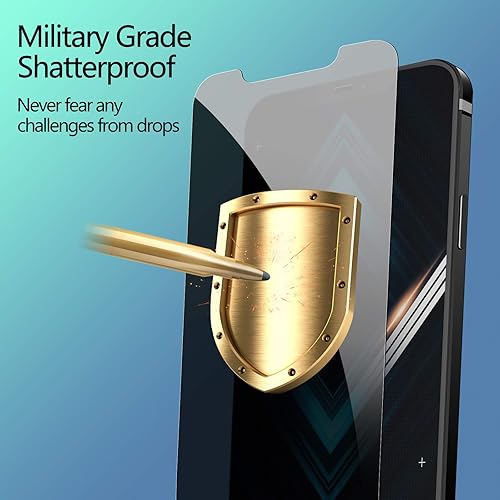 Miniatura 2 de Paquete de 3 protectores de pantalla de privacidad para iPhone 12/12 Pro, película de vidrio templado antiespía, dureza 9H, tacto sensible, sin